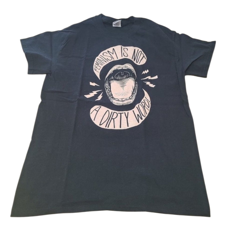 Feminist Tee S Feminism is not a Bad Word Graphic 100% Cotton Short Sleeve Black